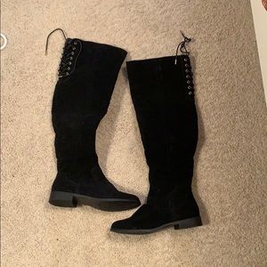 Black knee high boots
